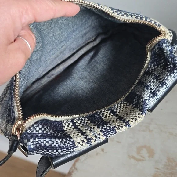 Clare V Plaid Fanny Pack In Navy/Cream - Picture 12 of 13
